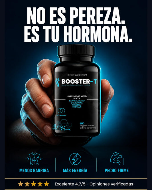 BOOSTER-T en la mano: menos barriga, más energía, fuerza masculina
