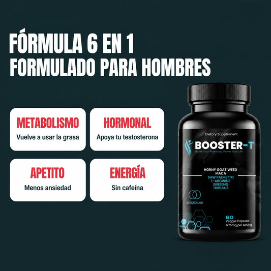 Los cuatro frentes que trabaja BOOSTER-T: metabolismo, hormonal, apetito y energía